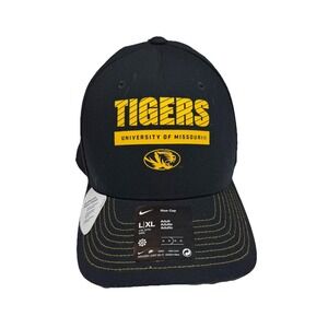 Missouri Mizzou Tigers Football Nike On Field Hat Cap Black Gold NWT Adult L/XL